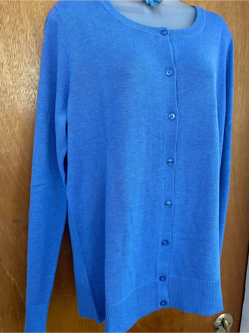 Amazon Essentials Soft Blue Button-Front Cardigan - Picture 2 of 6